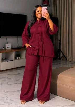 Robe longue rose vif volants grande taille été image 12