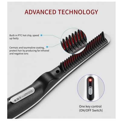 Brosse à cheveux chauffante, lisseur électrique pour barbe image 9