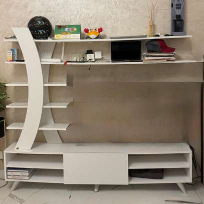 Meuble TV Duru blanc design moderne avec rangements image 4