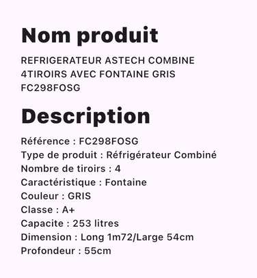 Réfrigérateur combiné inox 2 portes grande capacité image 4