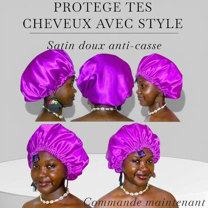 Bonnet en Satin Premium + 4 Chouchous Offerts. image 2