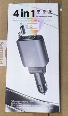 Chargeur Voiture, 120W 4 en 1 rétractable USB C image 2