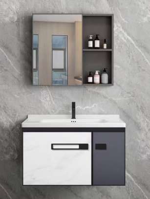 Meuble salle de bain miroir robinet noir image 5
