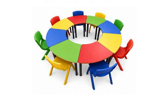 Table individuelle avec chaise en plastique image 3