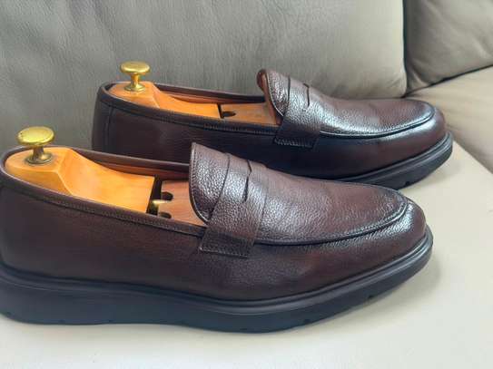 Mocassin cuir marron confortable semelle épaisse image 2