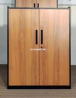 Armoire rangement bois serrure double porte image 2