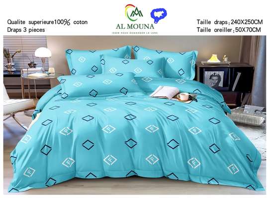 Draps de lit 100% coton image 3