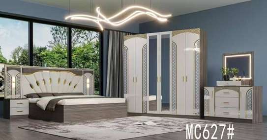 CHAMBRE A COUCHER 6BATTANTS 5PIECES GRIS BLANC MC627H image 4