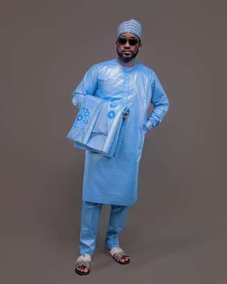 Boubou homme blanc brodé taille unique léger image 5