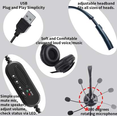Casque USB filaire à réduction de bruit avec microphone image 11