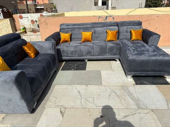 Canapé d'angle moderne gris anthracite 5 places image 2