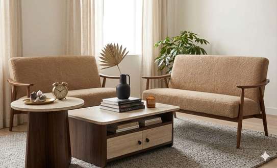 Table basse duo effet marbre 60x80 cm avec tiroir bois image 5