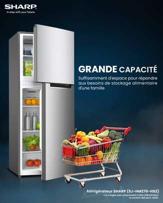 REFRIGERATEUR 270LITRES SHARP 2PORTES NOFROST GRIS image 2