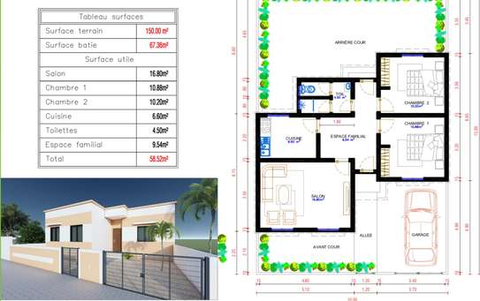 MAISON F3 LOCATION / VENTE ( 100,000 Fcfa /mois) image 4