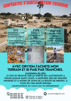 Terrain à vendre à Tivaoune keur dioba par tranche image 5