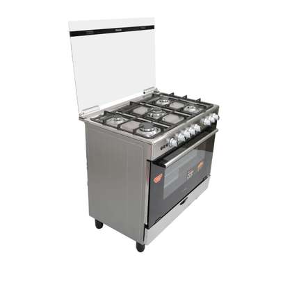 CUISINIERE 5FEUX ASTECH 90X60+FOUR A GAZ FULL OPTION GRIS image 5