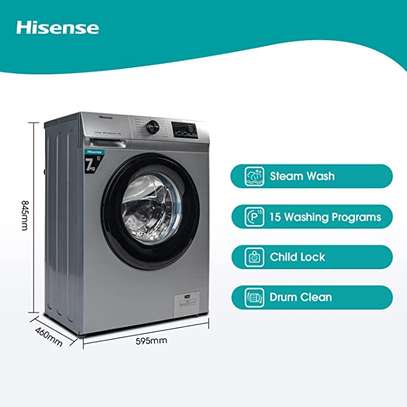 MACHINE A LAVER 7KG HISENSE FRONT LOAD GRIS WFVB7012MT image 6