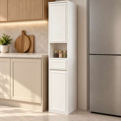ARMOIRE DE RANGEMENT MURAL MARRON ET BLANC image 3