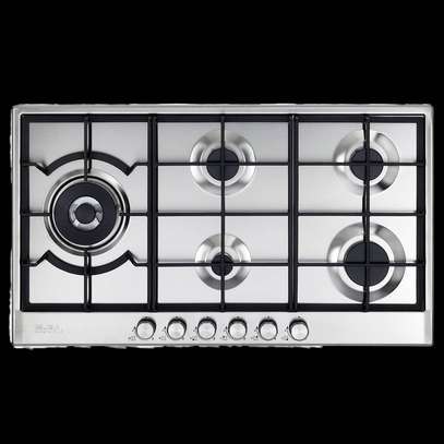 PLAQUE 5FEUX ENCASTRABLE ELBA 90X60 A GAZ GRIS image 2