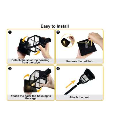 Cinq lampes solaires de jardin 15 lumens sur piquet image 2