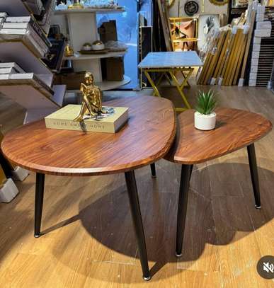 Tables basses bois massif métal noir design moderne image 2