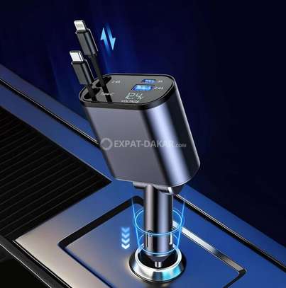 Chargeur de voiture rétractable 4 en 1, Charge rapide 66W image 3