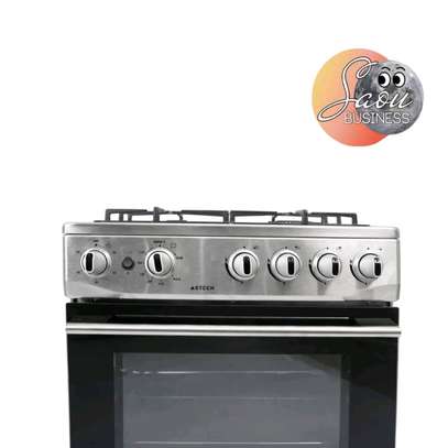CUISINIERE ASTECH 4FEUX 60X60 + FOUR A GAZ FULL OPTION GRIS image 3
