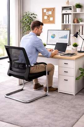 Chaise bureau ergonomique noire dossier maille 46cm image 3