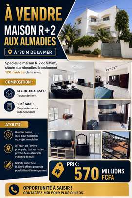 Maison à vendre aux Almadies, rond-point EDK. image 2