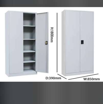 Armoire métallique 180 cm gris clair 5 étagères verrou image 2