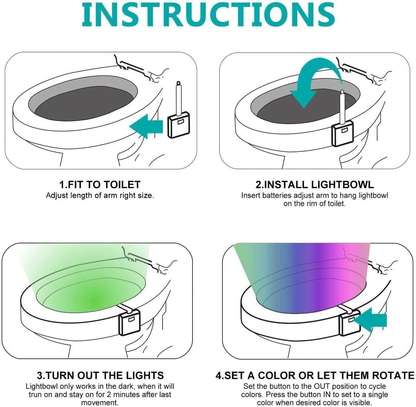 Veilleuse 8 led de toilette à capteur de mouvement image 4