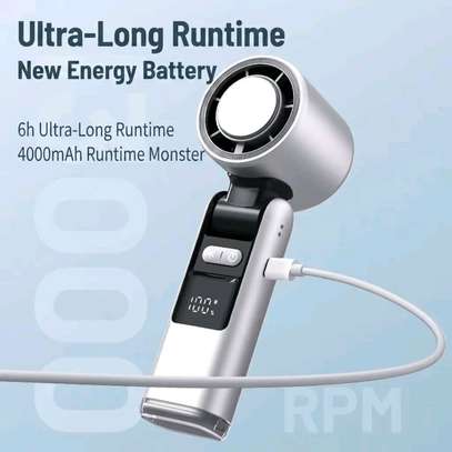 Ventilateur portable rechargeable noir ou blanc puissant image 3