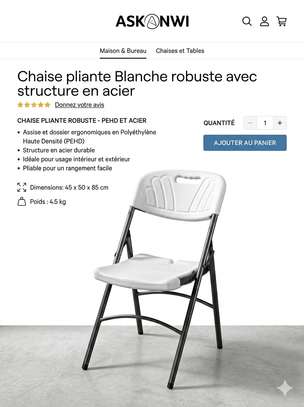 Chaise pliante en plastique image 3