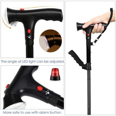 Canne Pliable Réglable, Lampe LED et alarme SOS - 86 à 97 cm image 4