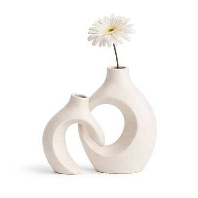 Ensemble 2 vases céramique blanc cassé motif cœur image 8