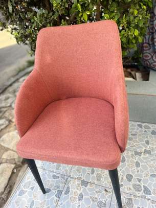 Chaise tissu rouge moderne bois solide confortable image 5