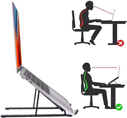 Support ordinateur aluminium portable pliable en métal image 2