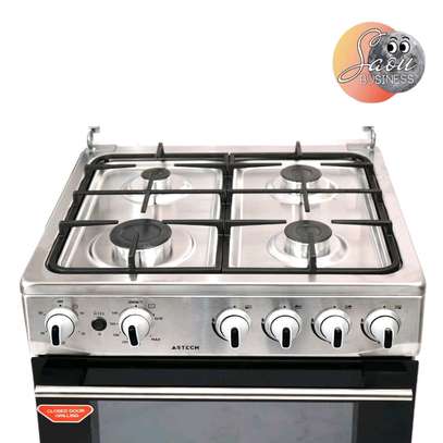 CUISINIERE ASTECH 4FEUX 60X60 + FOUR A GAZ FULL OPTION GRIS image 4