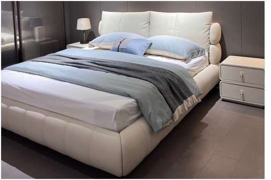 Vente de Lit double blanc crème image 3