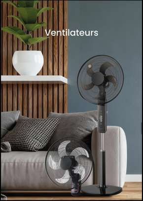 Ventilateur sur pied noir silencieux 3 vitesses télécommande image 2