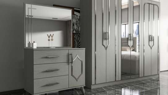 CHAMBRE A COUCHER 2LITS JUMEAUX 6BATTANTS 4PIECES GRIS image 4