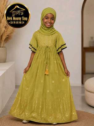 Robe coton inde avec foulard pour enfants image 2