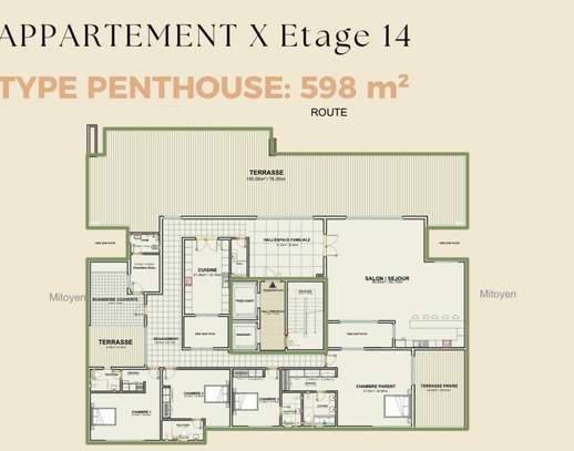 Roof top F5 à vendre aux Almadie route King watts vue mer image 2