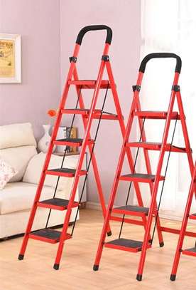 Escabeau pliable 4 marches rouge 160 cm stable image 4