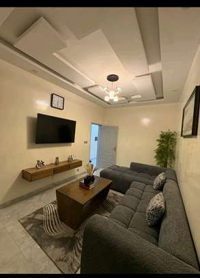 Chambre complète moderne lit double bois foncé LED image 8