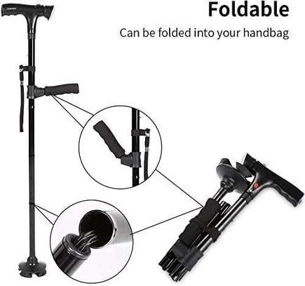 Canne Pliable Réglable, Lampe LED et alarme SOS - 86 à 97 cm image 2