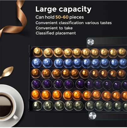 Rangement capsules avec Tiroir et plateau en verre image 2
