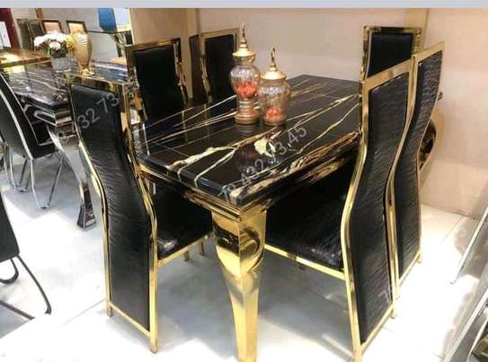 F6031 ensemble table 150cm + 6 chaises bois chromé image 7