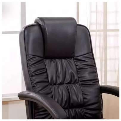 Fauteuil bureau cuir noir ergonomique réglable image 1