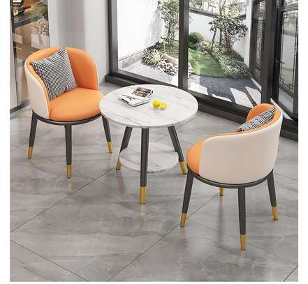 Ensemble table carrée + 2 chaises vert crème doré image 6